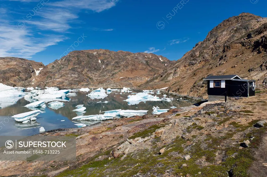 Sermilik Station, a Danish research station, Ammassalik Peninsula, Sermilik Fjord, East Greenland