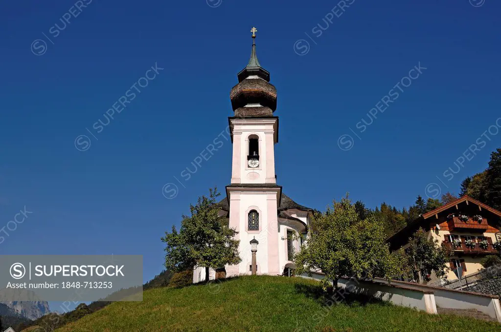 Pilgrimage church of Maria Gern, built 1708 - 1710, Maria Gern, a district of Berchtesgaden, Upper Bavaria, Bavaria, Germany, Europe
