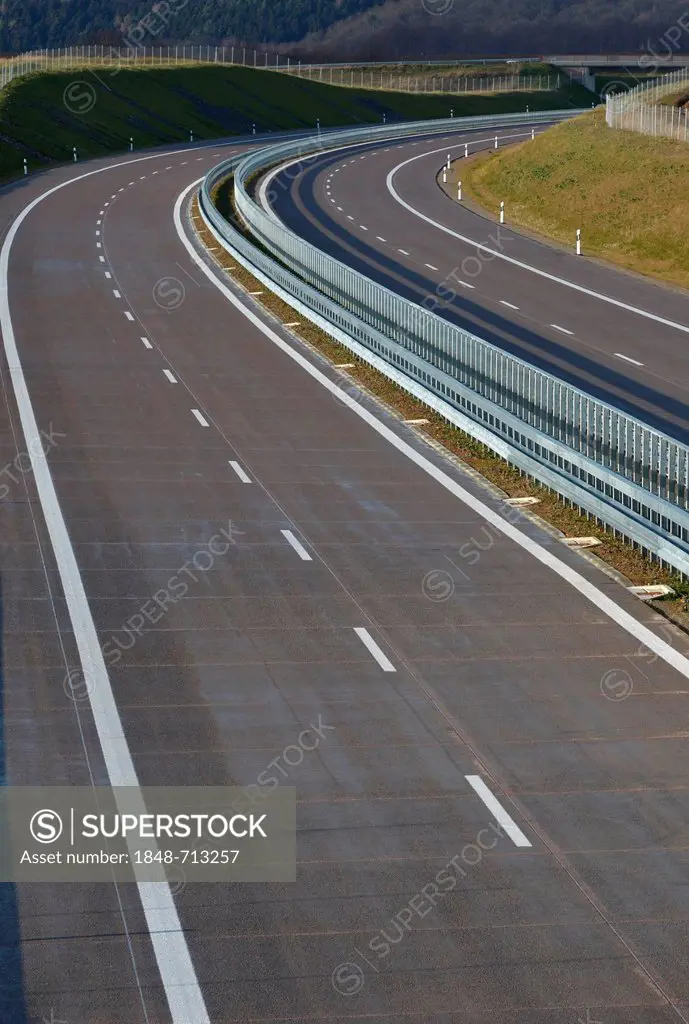 Empty Highway 72 near Penig, Saxony, Germany, Europe