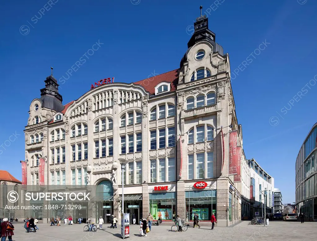 Anger 1 shopping mall, former Roman Emperor department store, Anger square, Erfurt, Thuringia, Germany, Europe, PublicGround