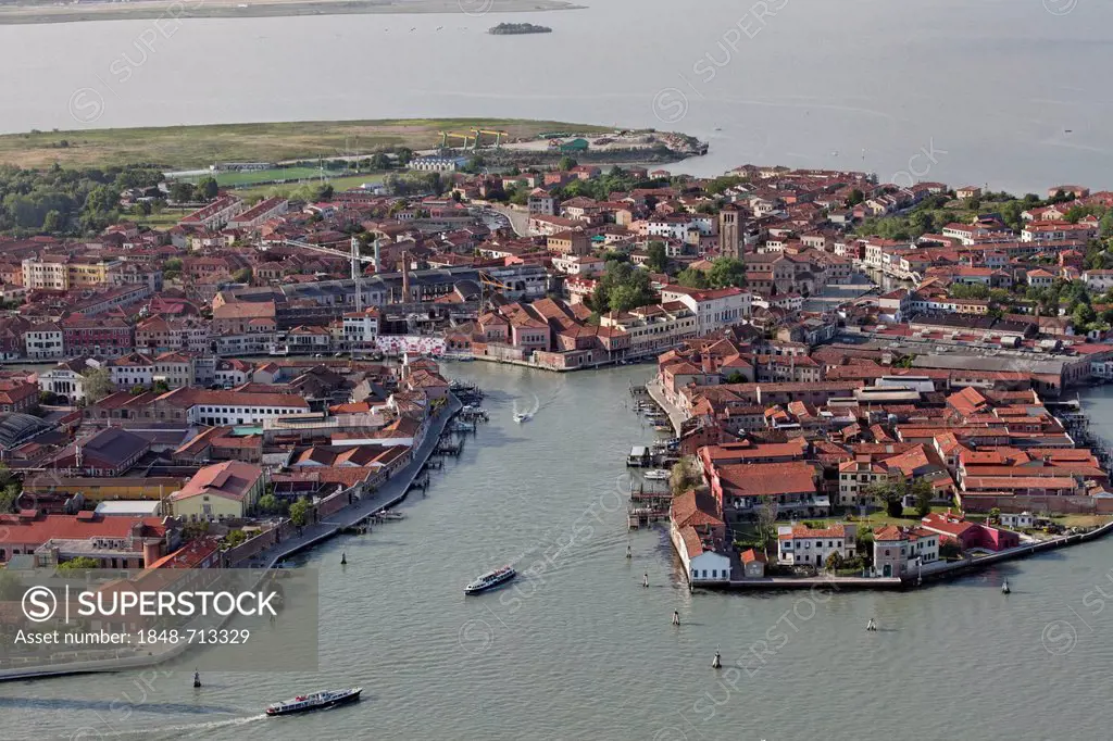 Murano island, aerial view, Venice, UNESCO World Heritage Site, Venetia, Italy, Europe