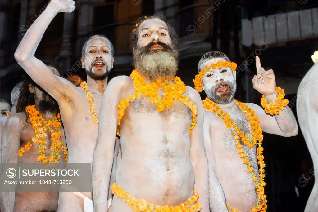 Participants in the archaic Shivratri procession, Varanasi, Uttar Pradesh, India, Asia