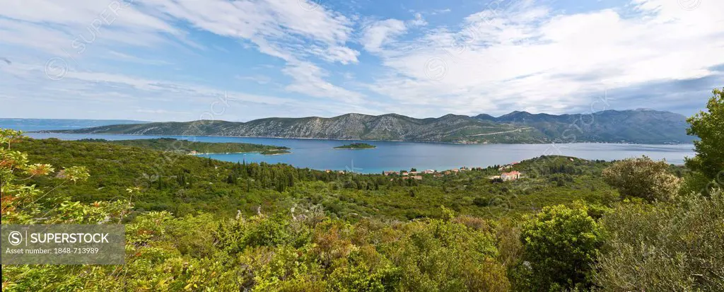 View of the Adriatic Sea off Korcula Island, Central Dalmatia, Adriatic coast, Croatia, Europe, PublicGrounds