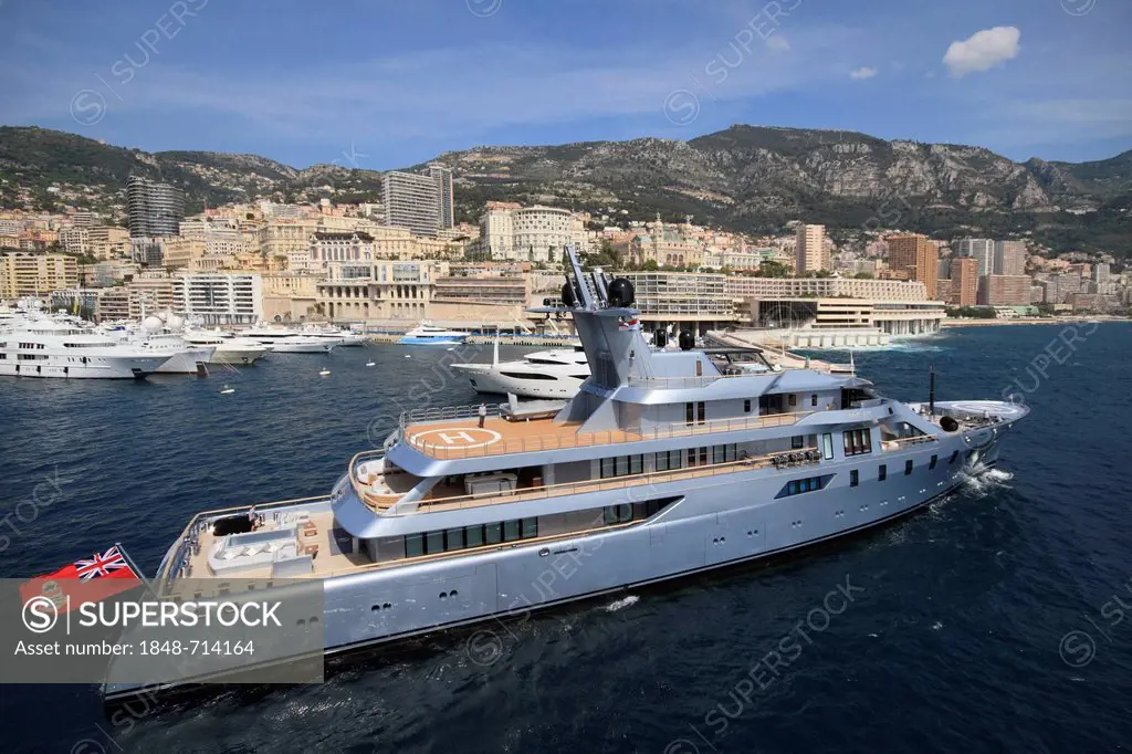 Pacific, cruiser, built by Luerssen Yachts, 85 m, built in 2010, Principality of Monaco, French Riviera, Mediterranean Sea, Europe
