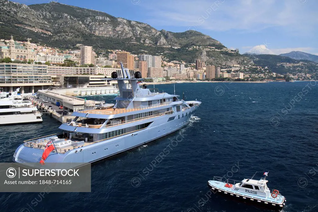 Pacific, cruiser, built by Luerssen Yachts, 85 m, built in 2010, Principality of Monaco, French Riviera, Mediterranean Sea, Europe