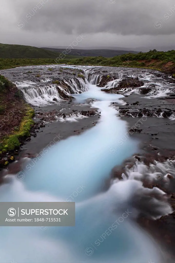 Bruarfoss waterfall, a waterfall on the Bruara river, southern Iceland, Europe