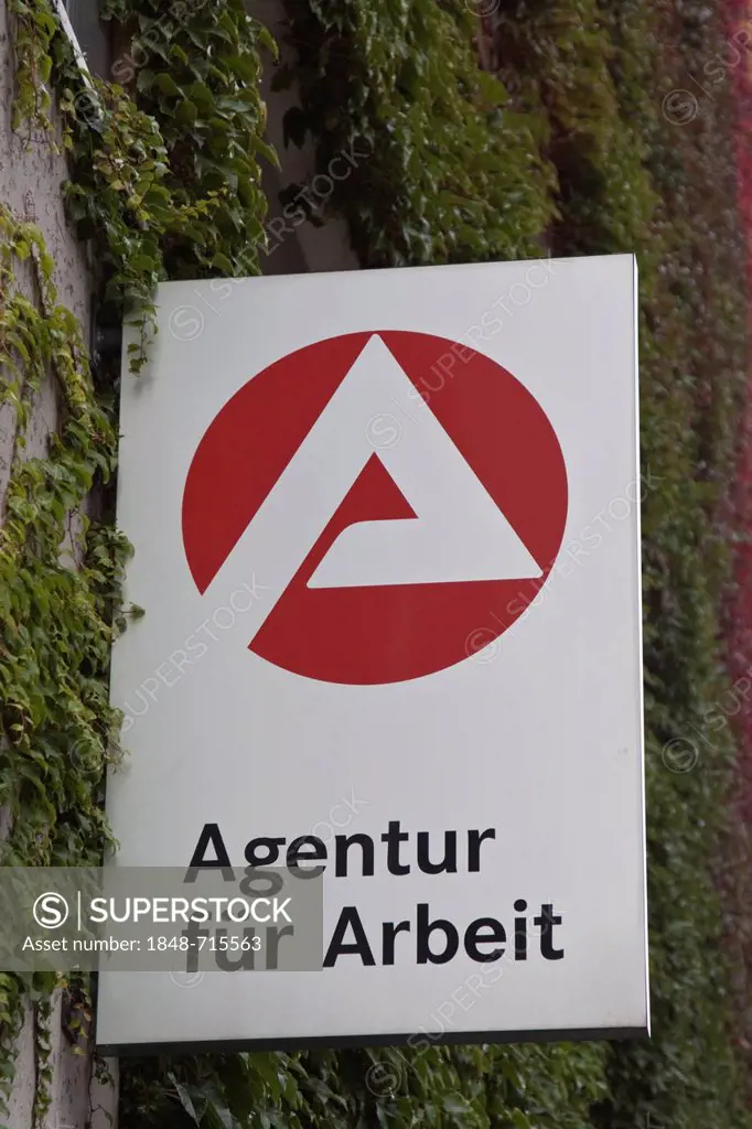 Sign, lettering Agentur fuer Arbeit, German Federal Employment Agency