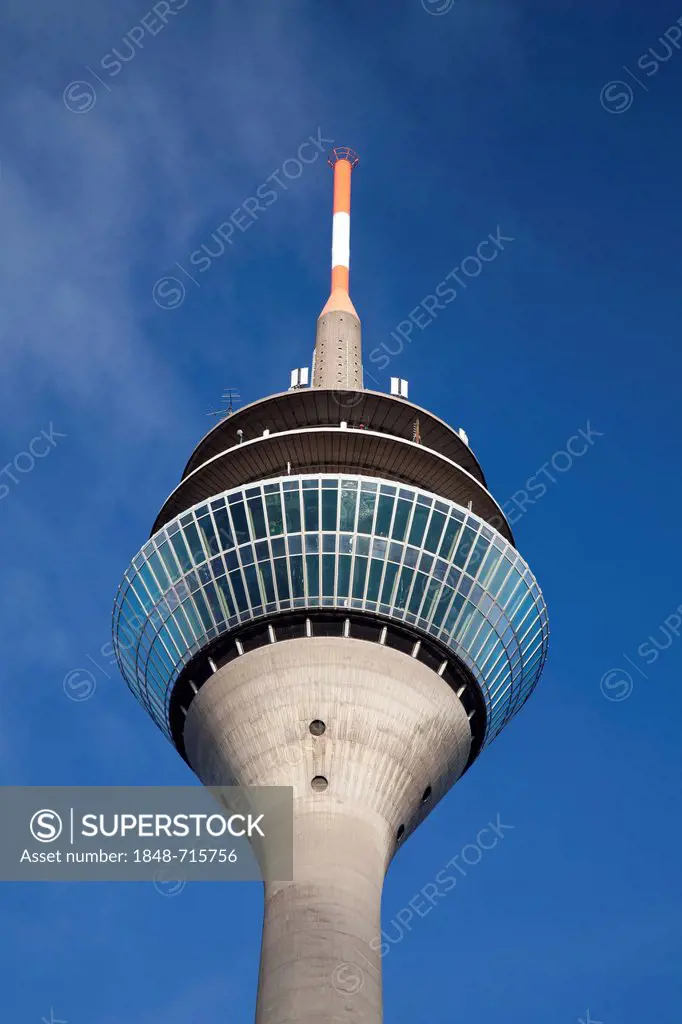 Rheinturm tower, Duesseldorf, state capital, Rhineland, North Rhine-Westphalia, Germany, Europa, PublicGround