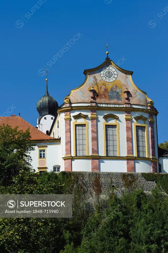 Monastery church, Baumburg Abbey, Altenmarkt an der Alz, Upper Bavaria, Bavaria, Germany, Europe, PublicGround