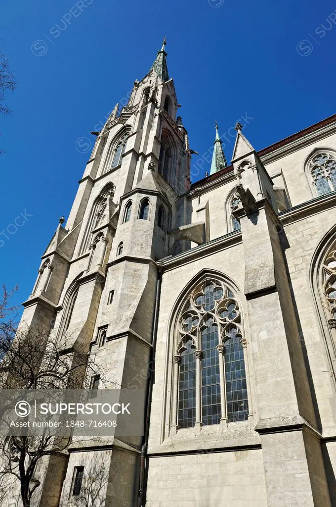 Catholic Church of St. Paul, Paulskirche church, Gothic Revival architecture, Munich, Bavaria, Germany, Europe