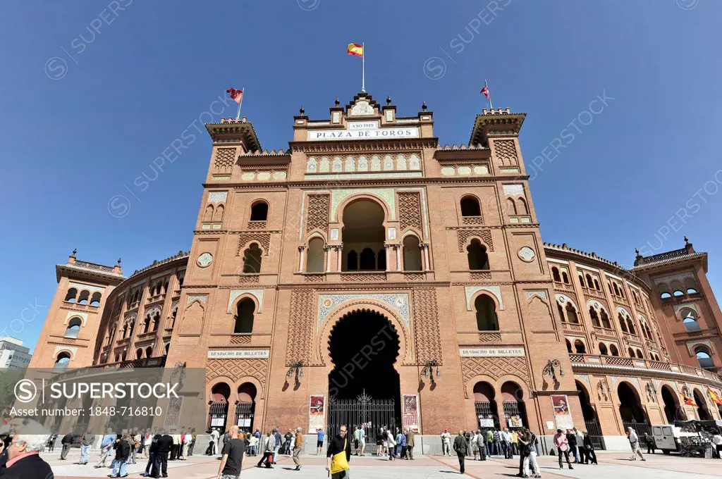 Exterior, entrance, Plaza de Toros Las Ventas bullring, Madrid, Spain, Europe