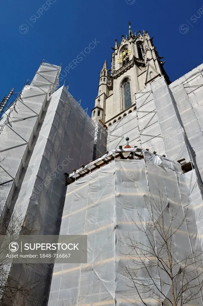 Exterior renovations, Catholic Church of St. Paul, Paulskirche church, Munich, Bavaria, Germany, Europe