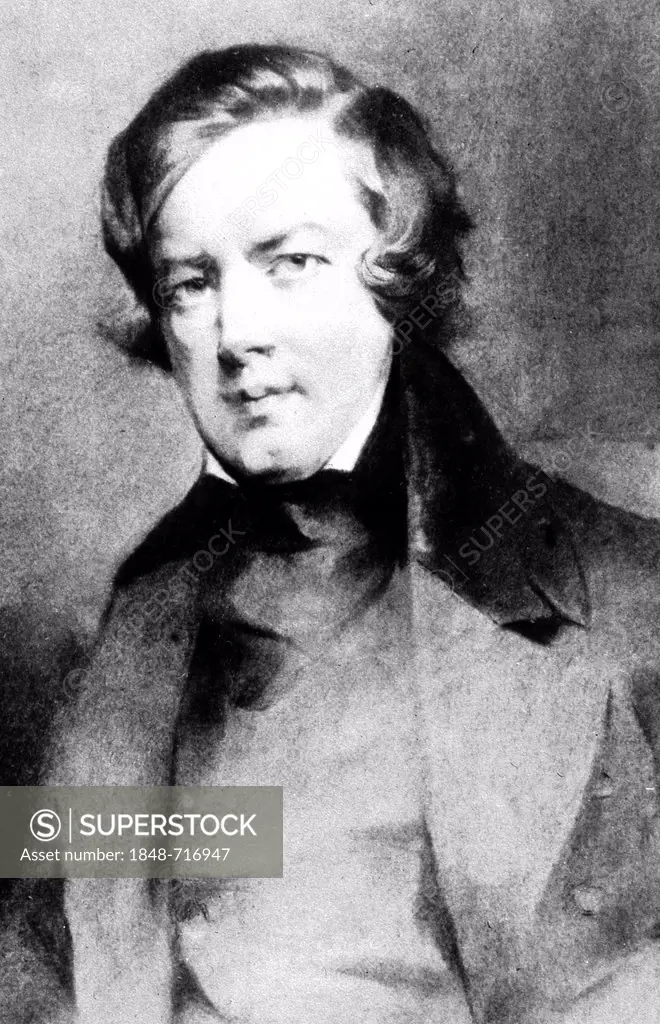 Robert Schumann, German composer, 1810 - 1856, historical portrait, 1895