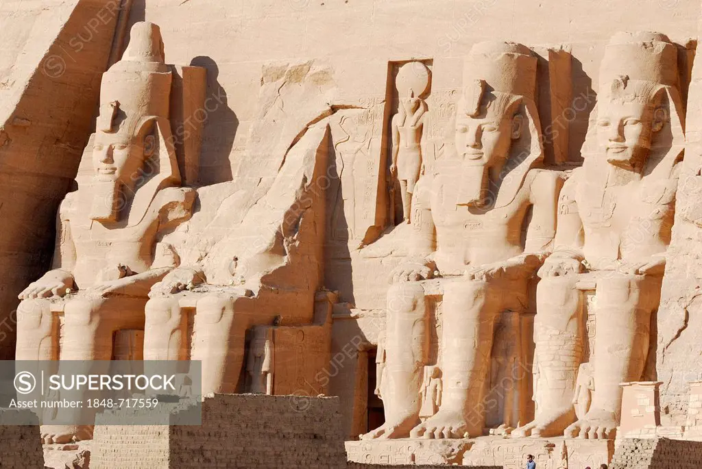 Statues in the Great Temple of Pharaoh Ramses II, Abu Simbel, Nubia, Egypt, Africa