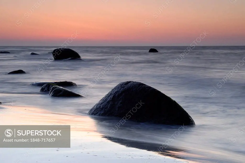 Evening on the beach of Ruegen, Mecklenburg-Western Pomerania, Germany, Europe
