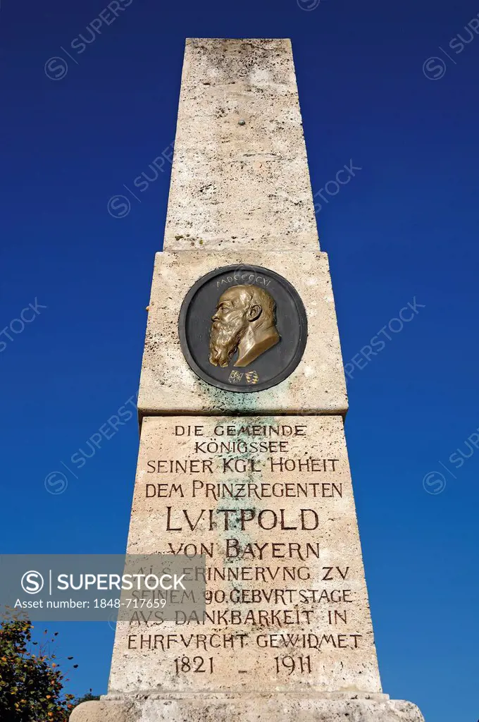 Memorial to the Prince Regent Luitpold of Bavaria in Koenigssee, Upper Bavaria, Bavaria, Germany, Europe