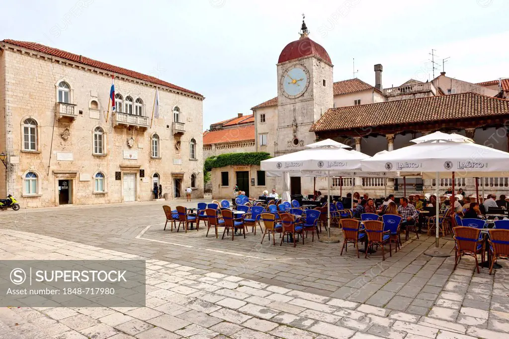 Romanesque Church of St. John the Baptist, Cathedral Square, historic town centre, UNESCO World Heritage Site, Trogir, Split region, Central Dalmatia,...