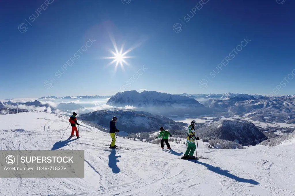 Tauplitz skiing area, Tauplitzalm alp, Grimming in the middle, Bad Mitterndorf, Ausseerland, Salzkammergut, Styria, Austria, Europe