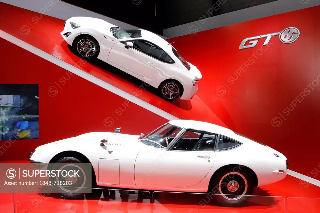Old and new Toyota GT-86, Geneva Motor Show 2012, Geneva, Switzerland, Europe