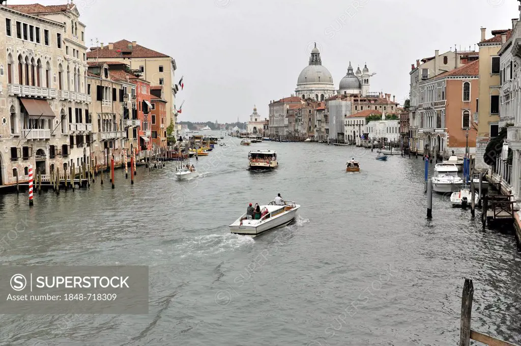 Canal Grande, Grand Canal with the Church of Santa Maria della Salute, Venice, Italy, Europe