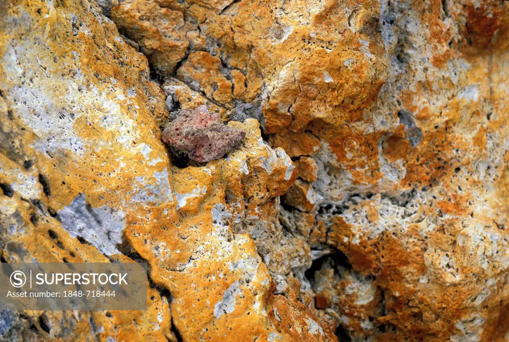 Rocks containing sulfur in Landmannalaugar, highlands, Iceland, Europe