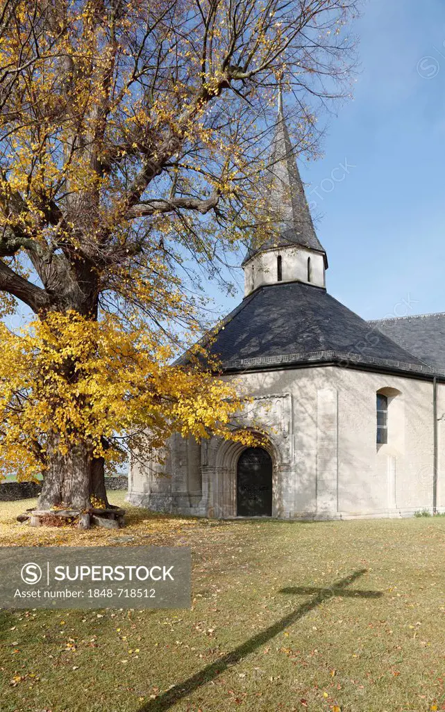 St. Sigismund Chapel, formerly St. Nicholas and St. Martin's Church, built around 1200, Romanesque octagon construction, Oberwittighausen, Wittighause...