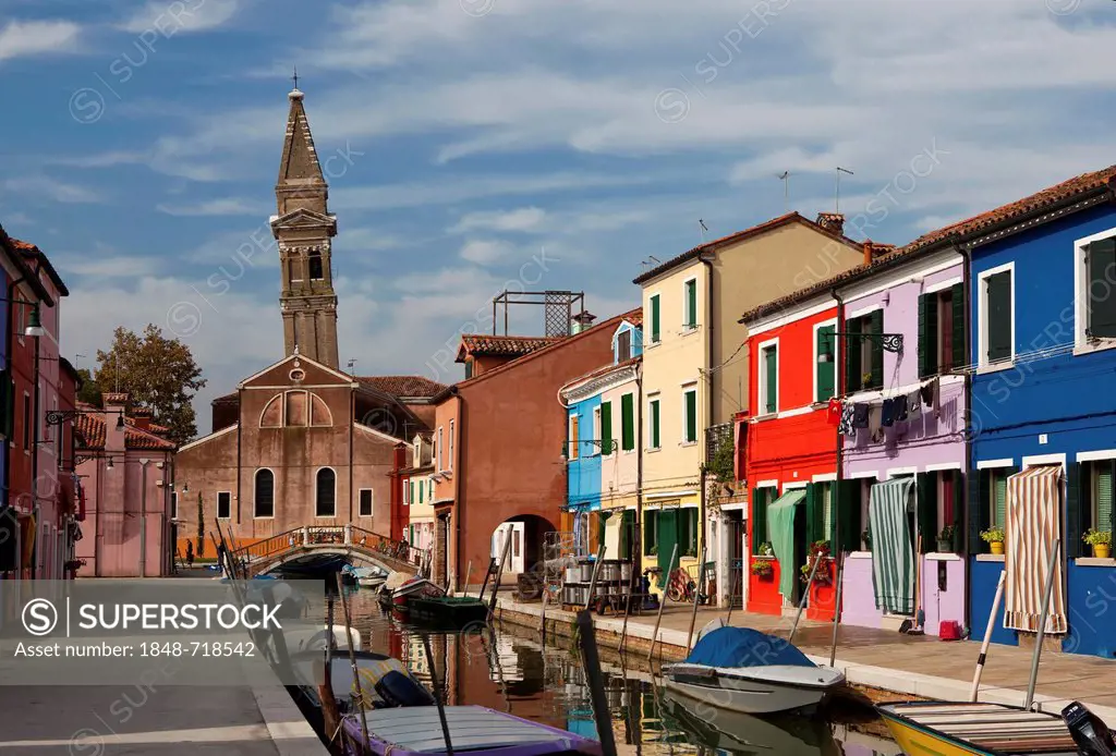 Steeple, Burano, Venice, Italy, Europe