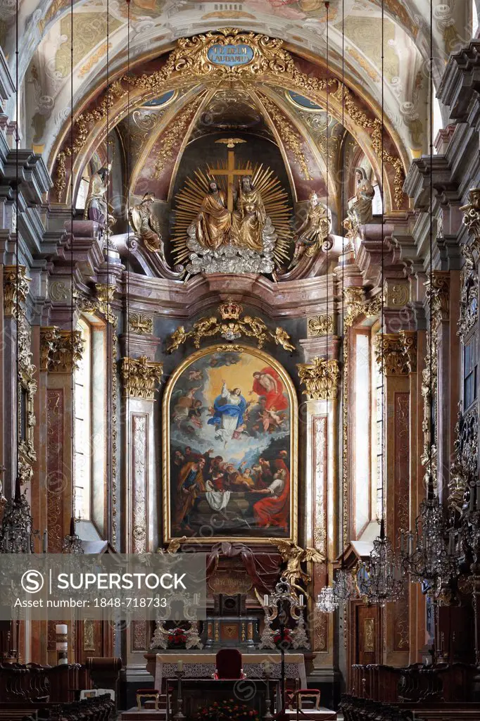 Main altar, Dom Mariae Himmelfahrt, Cathedral of the Assumption of Mary, St Poelten, Mostviertel, Must Quarter, Lower Austria, Austria, Europe
