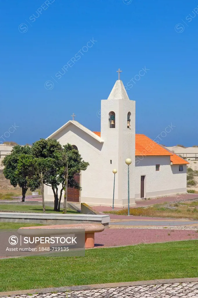 Costa Nova church, Aveiro, Beiras region, Portugal, Europe