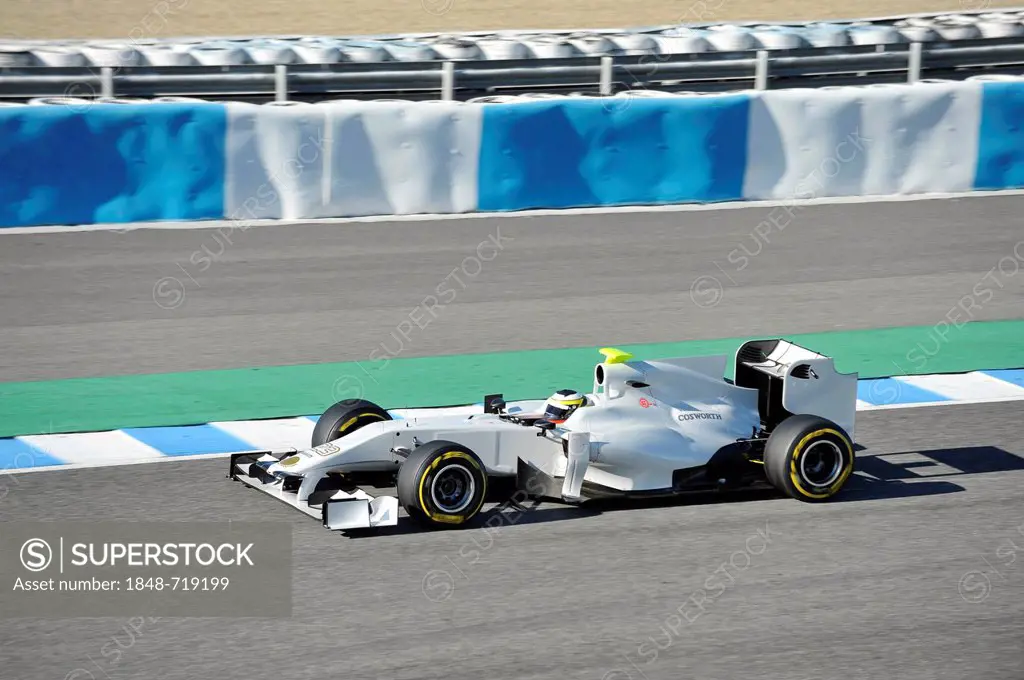 Pedro De La Rosa, ESP, driving a HRT during Formula One testing for the 2012 season in Jerez, Spain, Europe