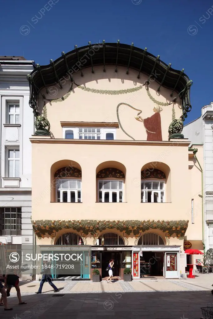 Olbrich-House or Stoehr-House, Art Nouveau house in Kremser Gasse street, St. Poelten, Mostviertel, Must Quarter, Lower Austria, Austria, Europe, Publ...