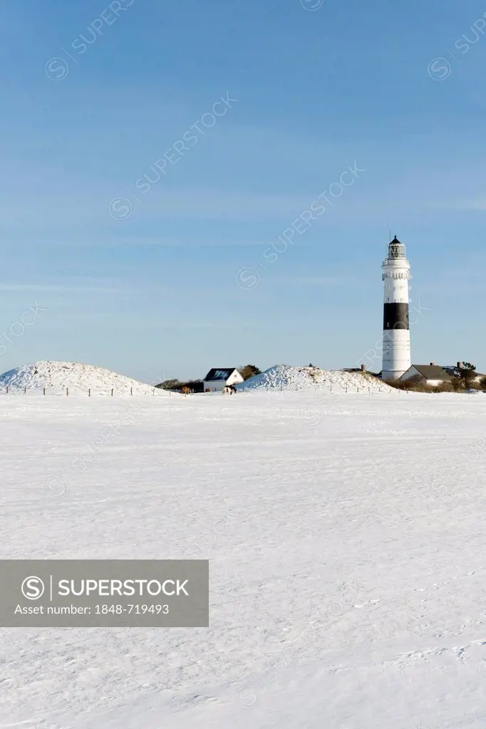 Rotes Kliff lighthouse in Kampen, Sylt, North Frisia, Schleswig-Holstein, Northern Germany, Germany, Europe