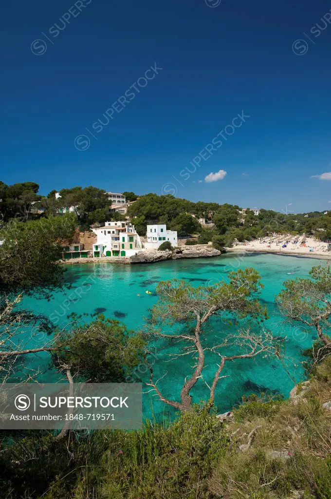 Cala Santanyi with beach, Majorca, Balearic Islands, Spain, Europe