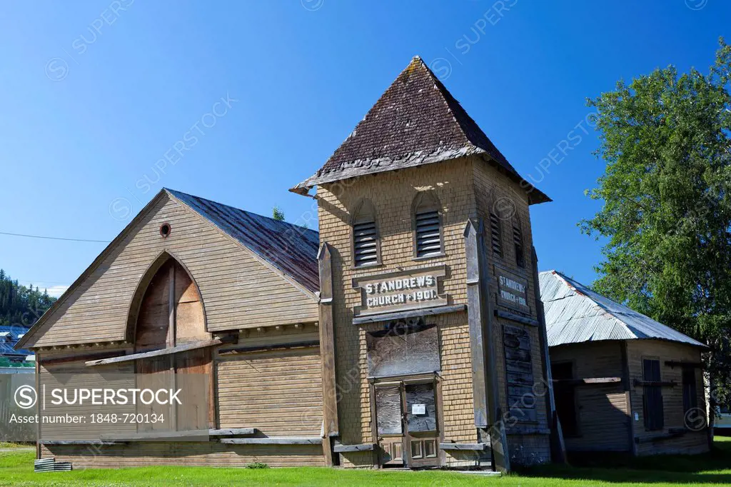 Old church in Dawson City, Canada, North America