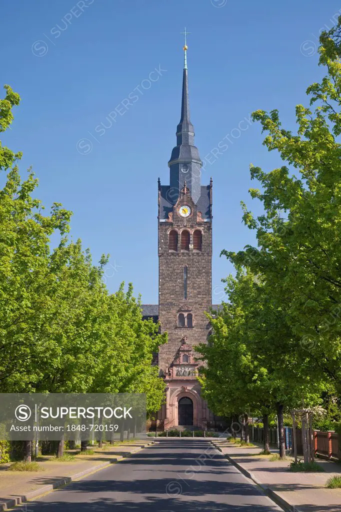 New Church of St. Peter and Paul, Johann-Sebastian-Bach-Strasse, Coswig, Saxon Elbe, Saxony, Germany, Europe