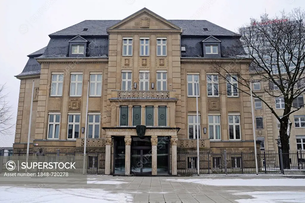 Villa Horion, former State Chancellery, winter, Duesseldorf, North Rhine-Westphalia, Germany, Europe, PublicGround