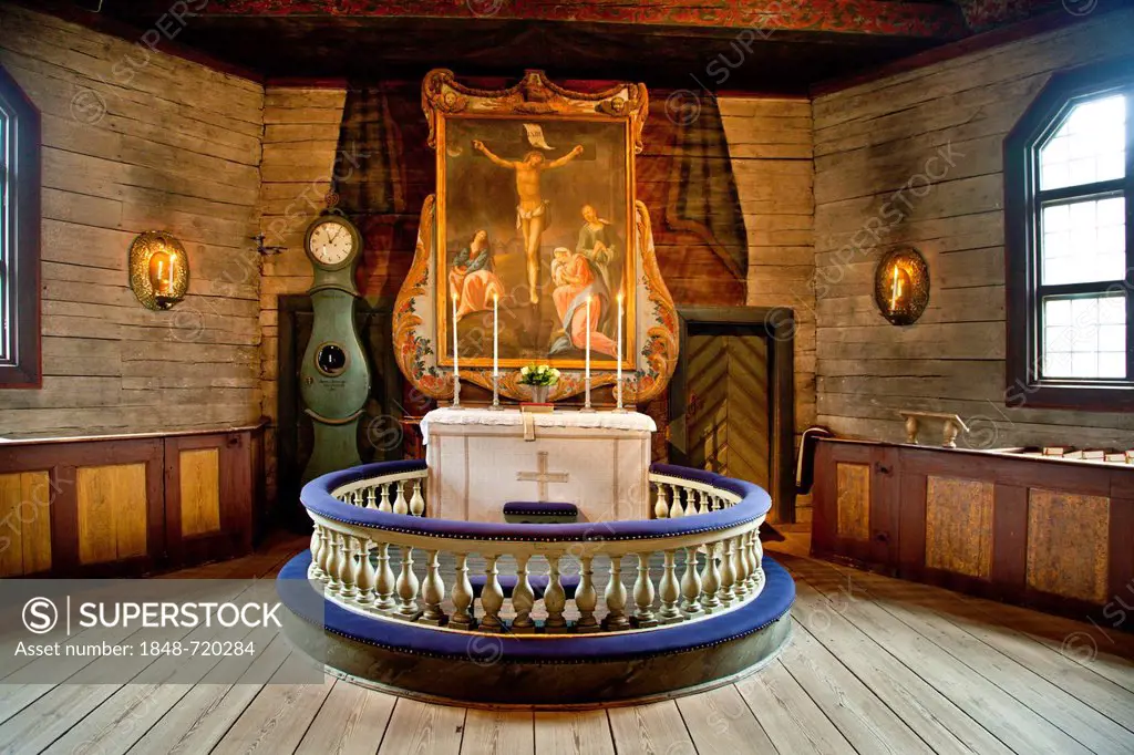 Seglora Kyrka church, Skansen Open Air Museum, Djurgården, Djurgarden, Stockholm, Sweden, Scandinavia, Europe