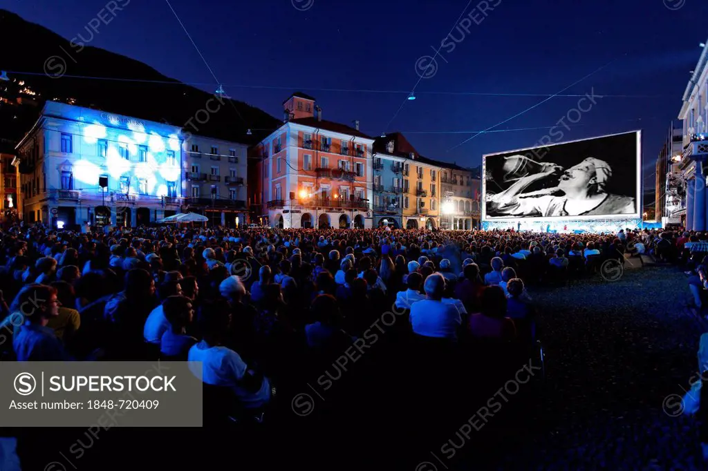 Locarno International Film Festival, annual event, in the Piazza Grande, Locarno, canton of Ticino, Switzerland, Europe