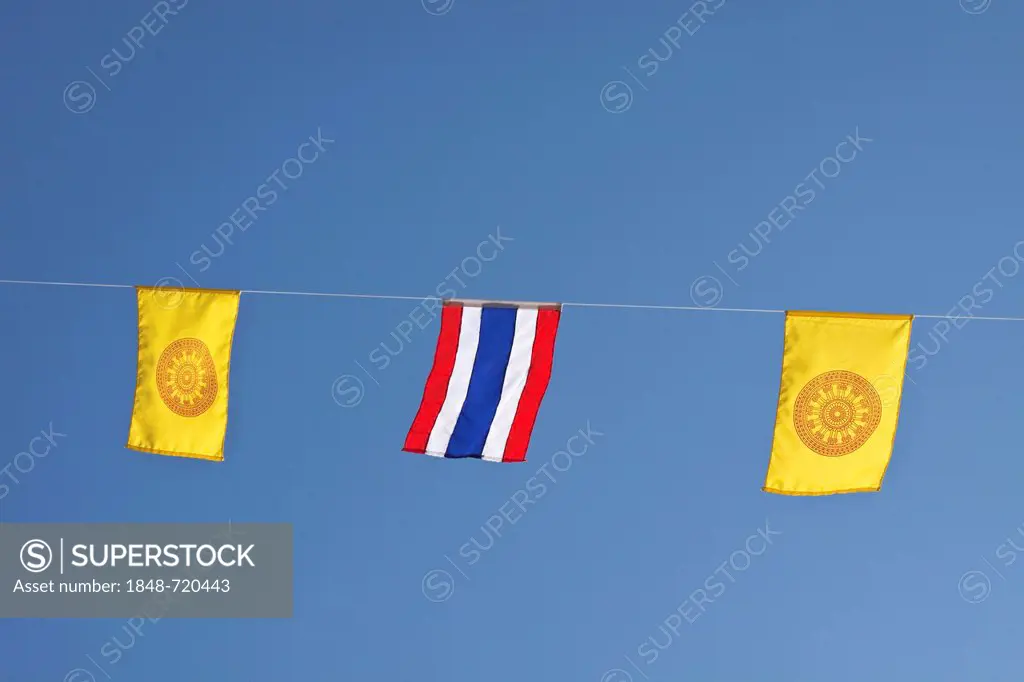 Flag of Thailand, called Thong-Thrai-Rong, flags of the Thai Royal Family, Thailand, Southeast Asia, Asia