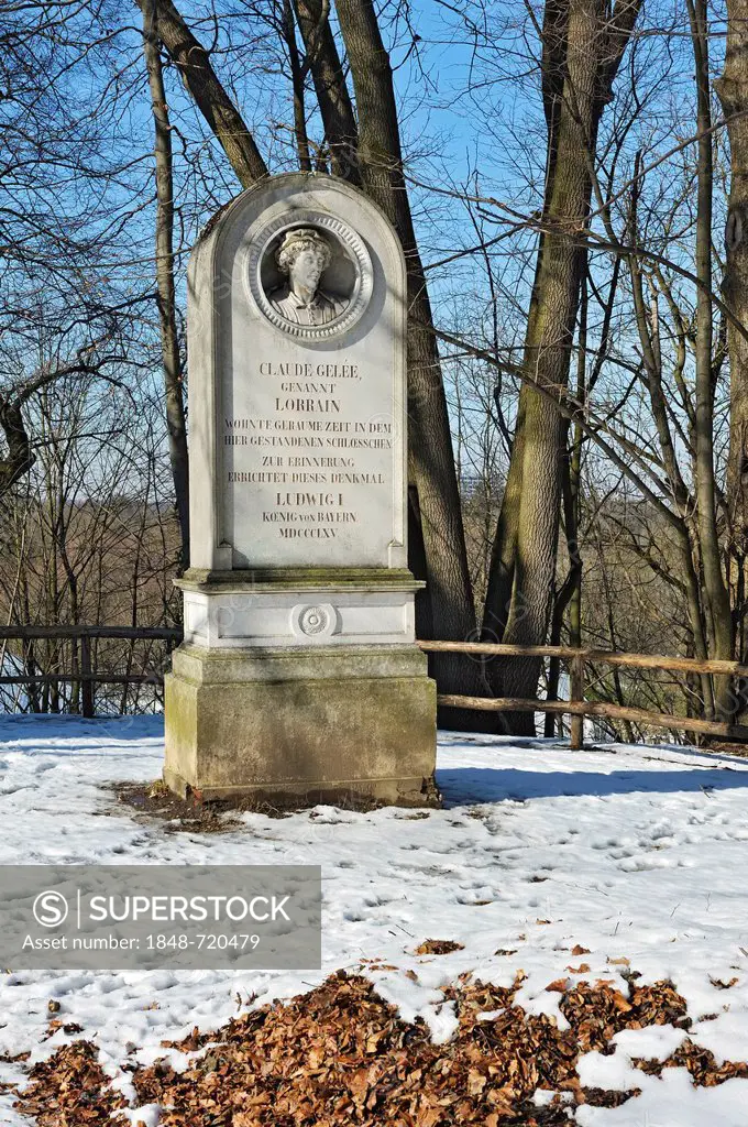 Monument to Claude Gelee, known as Lorrain, Harlaching, Munich, Bavaria, Germany, Europe