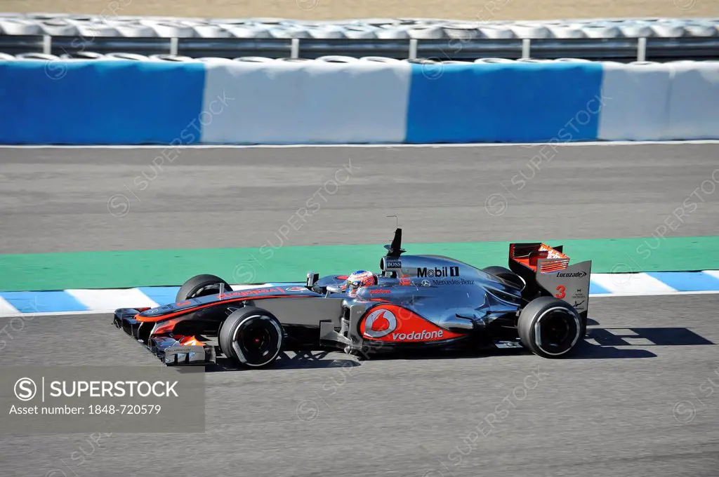 Jenson Button, GBR, driving a McLaren Mercedes during Formula One testing for the 2012 season in Jerez, Spain, Europe