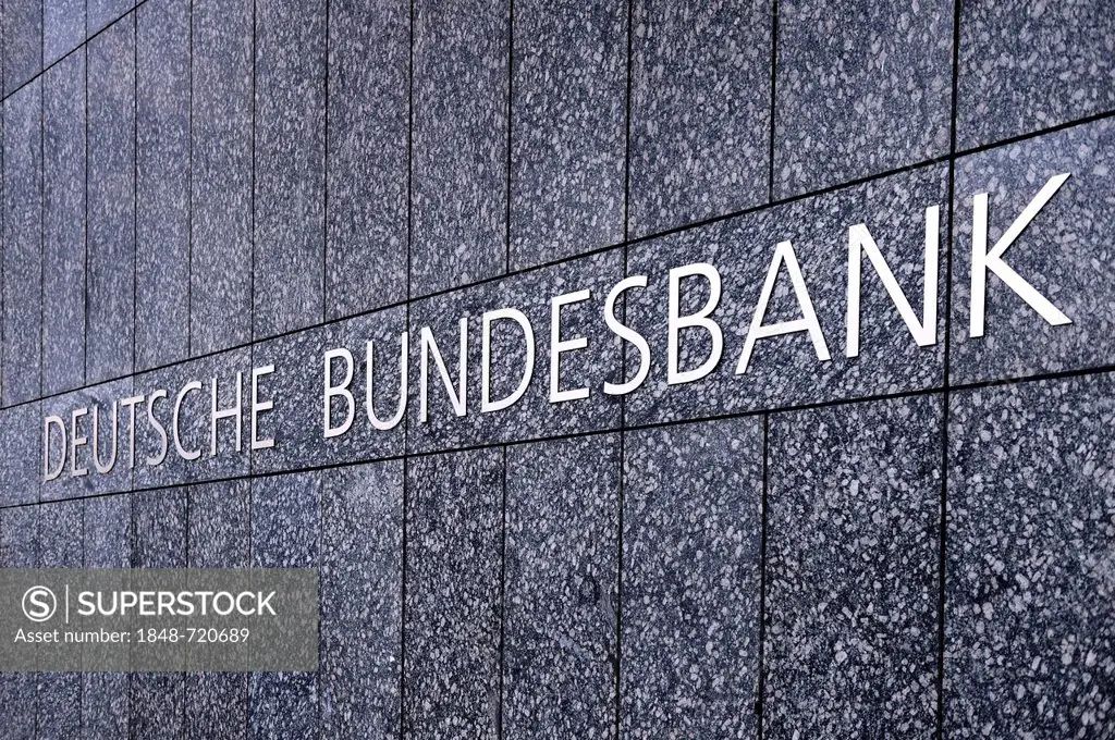 Signage, Deutsche Bundesbank, German Federal Bank in Hamburg, Germany, Europe