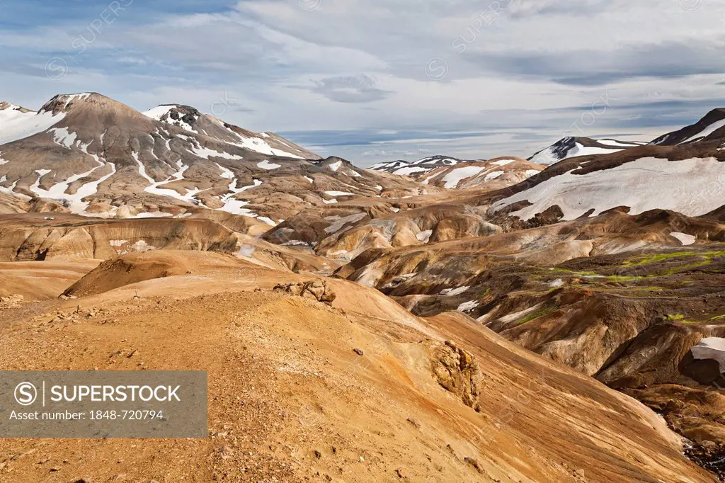 Colourful hills and rhyolite mountains of the Kerlingarfjoell geothermal area, Iceland, Europe