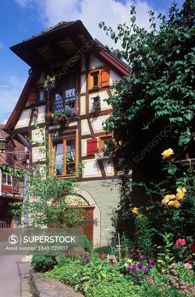 Half-timbered house, the Honigzipfel, Kuenzelsau, Hohenlohe, Baden-Wuerttemberg, Germany, Europe