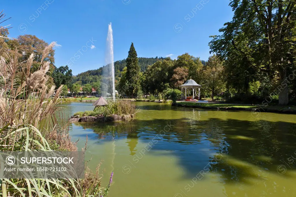 Kurpark, spa gardens, Bad Liebenzell, Black Forest, Baden-Wuerttemberg, Germany, Europe