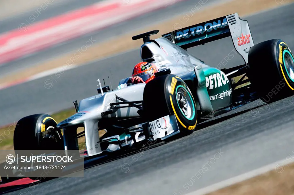Michael Schumacher, GER, Mercedes AMG-Mercedes F1 W03, Formula 1 testing sessions, February 2012, Barcelona, Spain, Europe