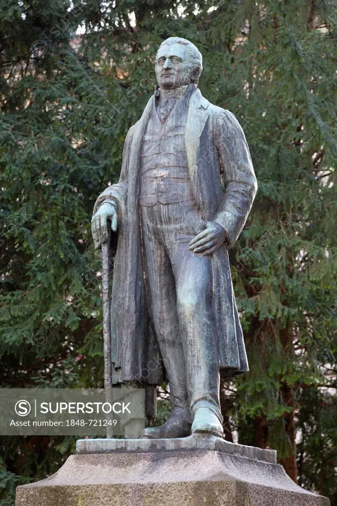 Statue, Johann Peter Hebel, 1760 - 1826, poet, Loerrach, Black Forest, Baden-Wuerttemberg, Germany, Europe, PublicGround