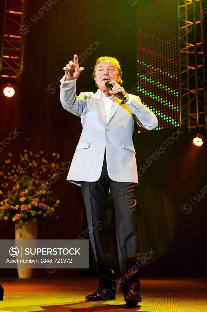 Czech pop singer Karel Gott performing live at the Schlager Nacht 2012, pop song night, in Lucerne, Switzerland, Europe
