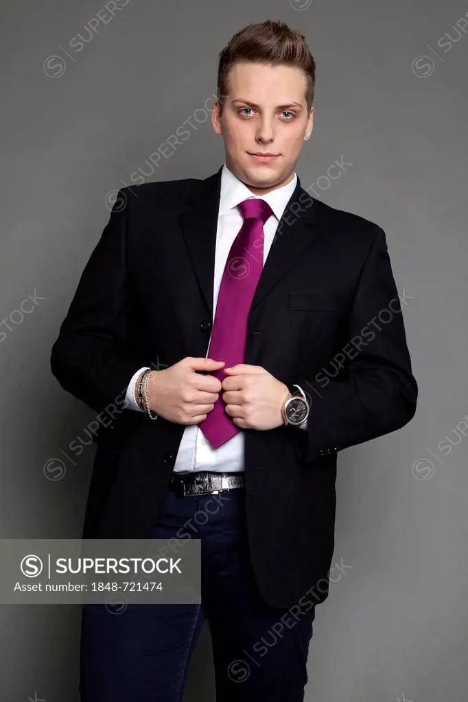 Young man in a suit and a tie, business attire
