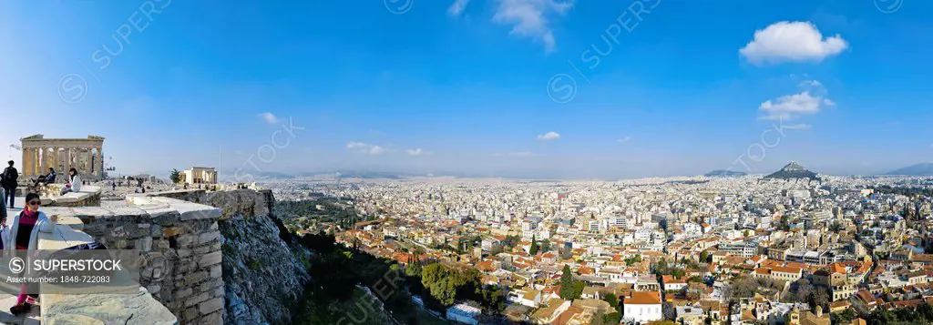View of Athens from the Acropolis, Greece, Europe